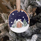 Christmas Wood Slice Ornaments. Snowman, Red Truck, Gingerbread Homes
