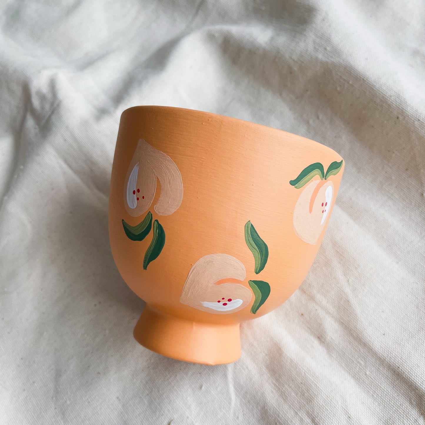 Peachy Pot | Hand Painted Terracotta Pot | No Drainage | No Saucer | Ready to Ship