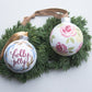 Floral Roses Ornaments, Holly Jolly, Glass Ornaments, Hand Painted Christmas Glass Ornaments