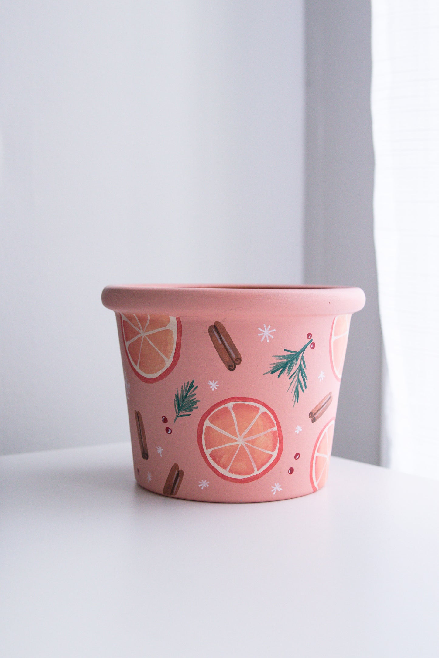 Seasonal Holiday Cheers Pot | Hand Painted Terracotta Pot with Drainage Hole | No saucer | Ready to Ship