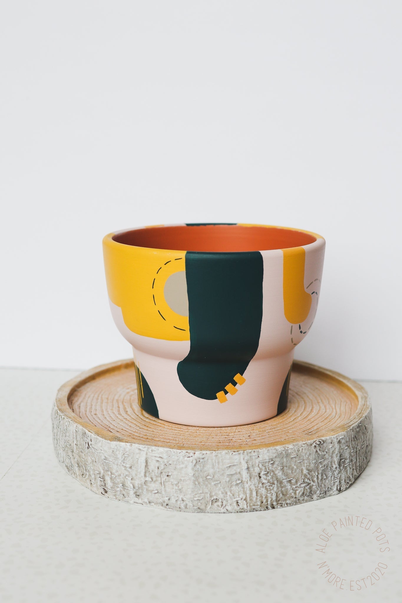 Ready to Ship | Wonky Emerlac Pots | Hand Painted Terracotta Pot | No Drainage Hole