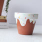 Ready to Ship | Ice Cream Pot | Hand Painted Terracotta Pot with Drainage Hole