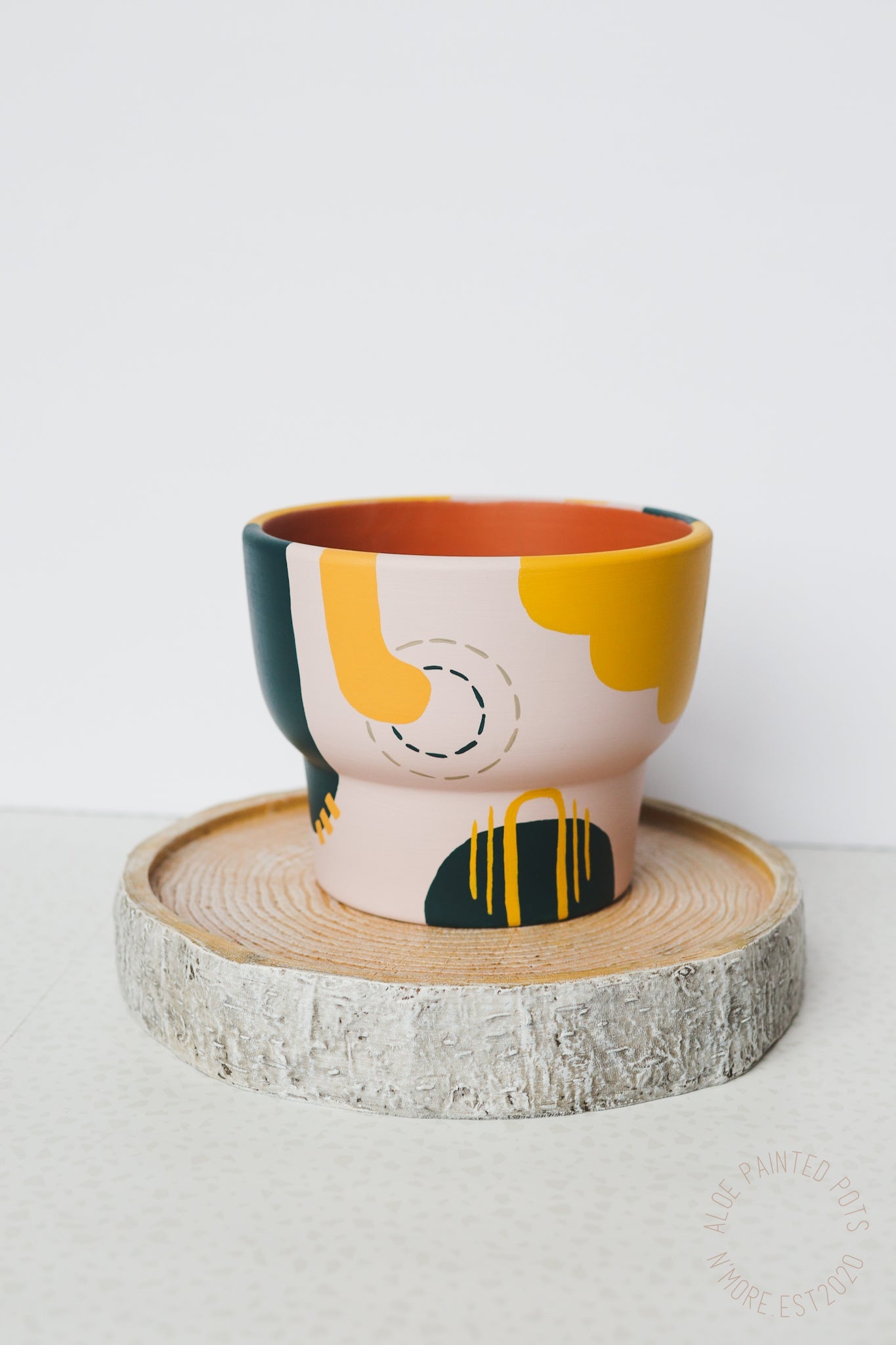 Wonky Emerlac Pots | Hand Painted Terracotta Pot with Drainage Hole | Saucers available only for tapered pots