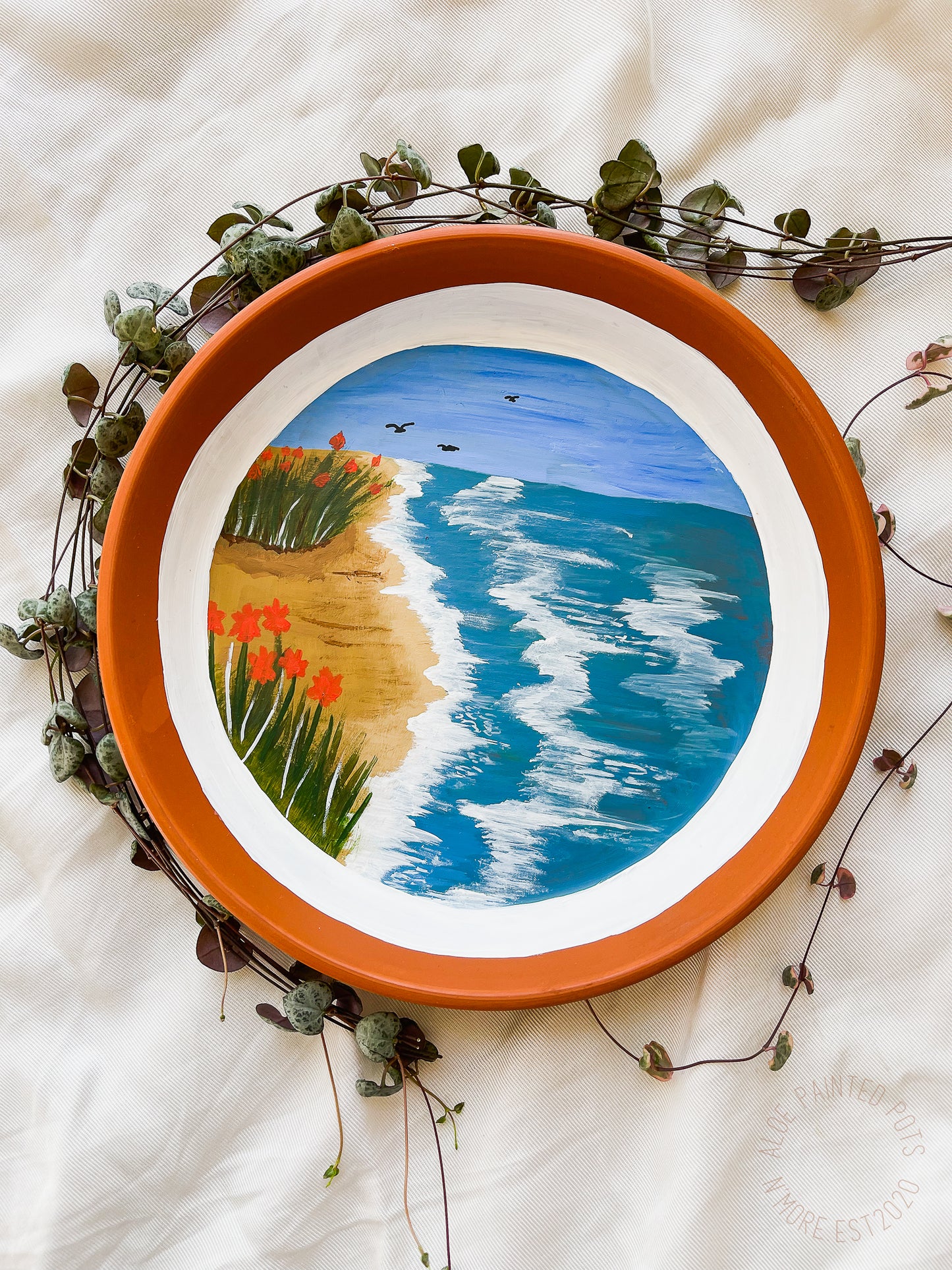 By The Sea Saucer Tray for Jewelries and Accessories | Hand Painted Saucer | Ready to Ship