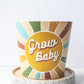 Retro Grow Baby Pot | Hand Painted Terracotta Pot with Drainage Hole | Saucers available only for tapered pots