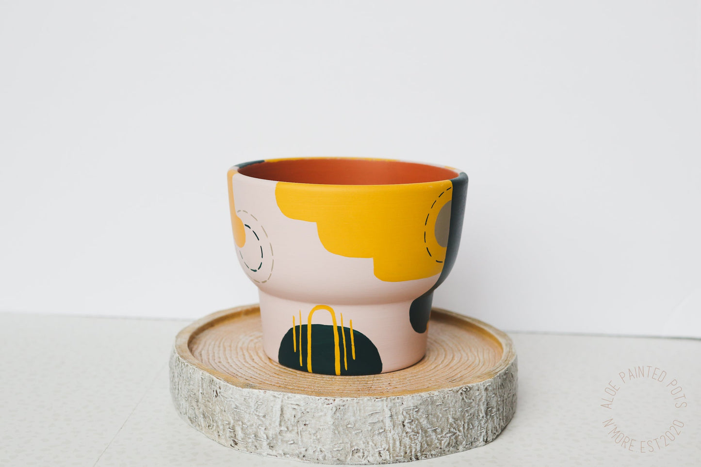 Wonky Emerlac Pots | Hand Painted Terracotta Pot with Drainage Hole | Saucers available only for tapered pots