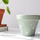 Sage Floral Line Pot | Hand Painted Terracotta Pot with Drainage Hole | Saucers available only for tapered pots